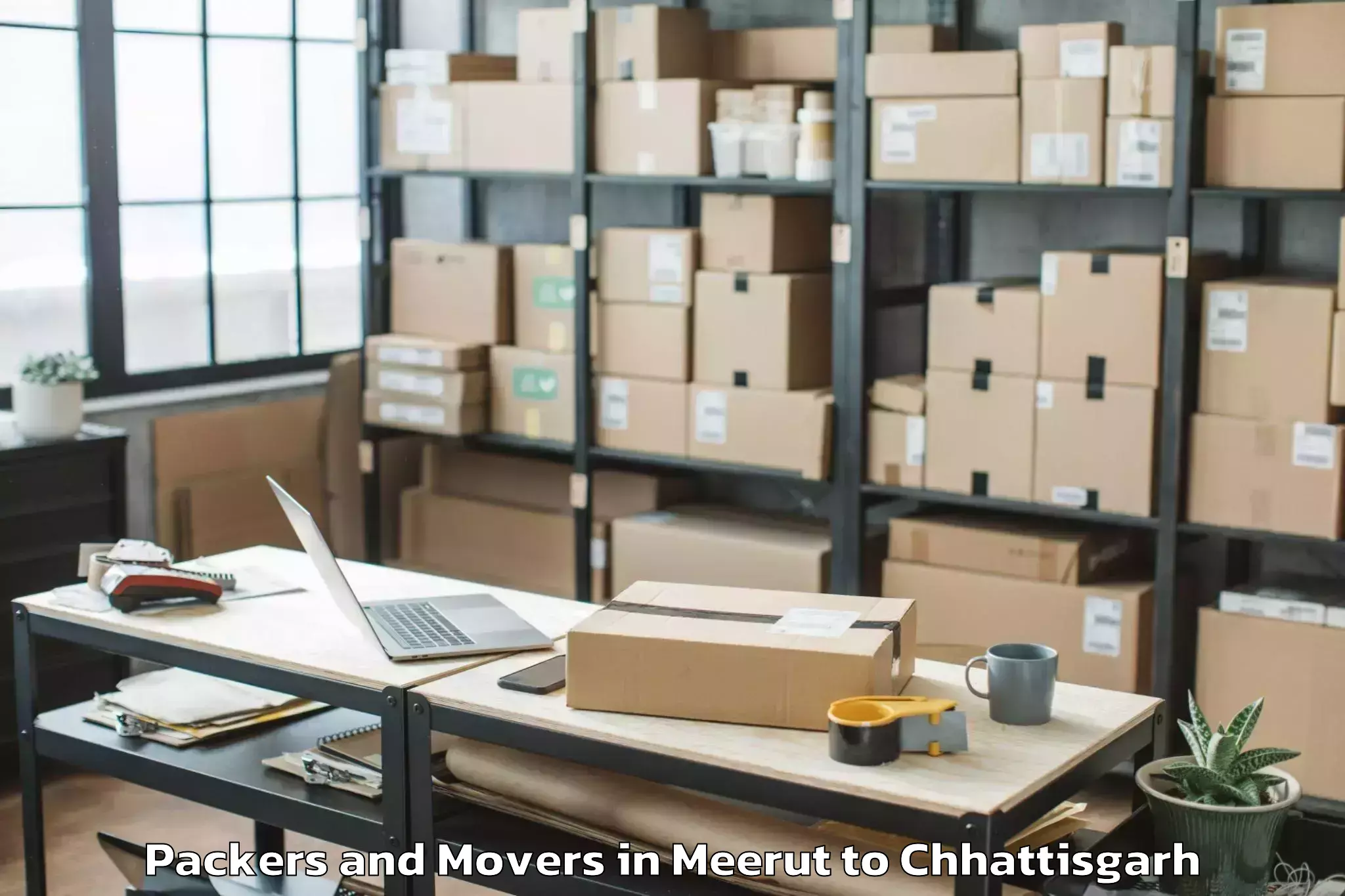 Hassle-Free Meerut to Chhattisgarh Kamdhenu Vishwavi Packers And Movers